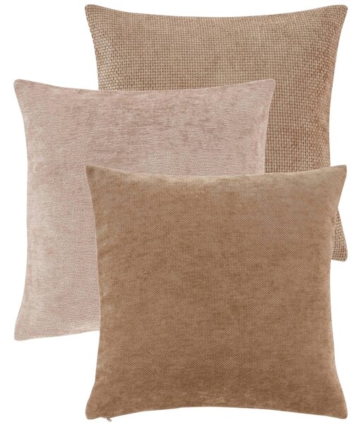 -25 % Dny MOMENTI– Jotex Sada tří béžových povlaků na polštář CHLOE 50 x 50 cm