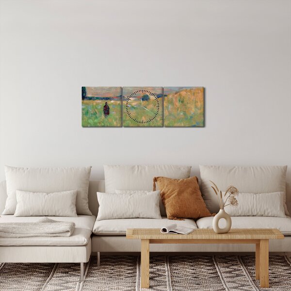 Obraz - Georges Seurat, A Summer Landscape, reprodukce (s hodinami) (90x30 cm)