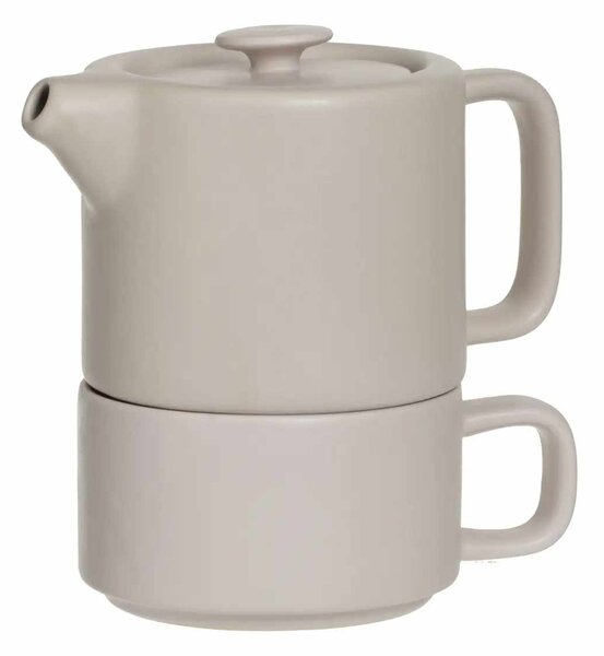 Konvice čajová s šálkem NATURAL, 800 ml, světle růžová