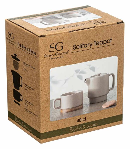 Konvice čajová s šálkem NATURAL, 800 ml, světle růžová