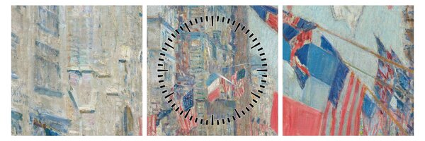 Obraz - Childe Hassam, Allies day, reprodukce (s hodinami) (90x30 cm)