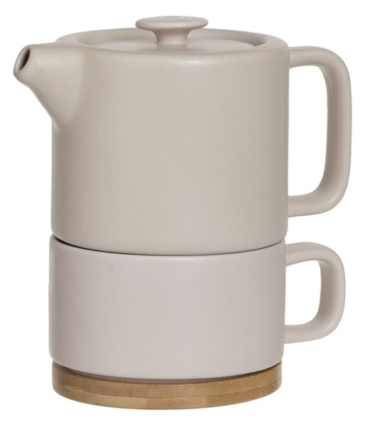 Konvice čajová s šálkem NATURAL, 800 ml, světle růžová