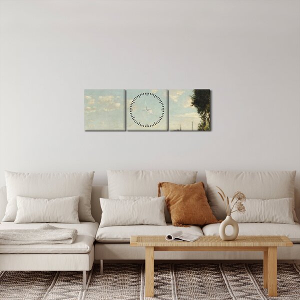 Obraz - Claude Monet, Argenteuil, reprodukce (s hodinami) (90x30 cm)