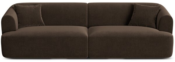 -25 % Dny MOMENTI– Cosmopolitan Design Tmavě hnědá sametová čtyřmístná pohovka Campi 255 cm