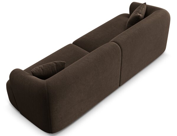 -25 % Dny MOMENTI– Cosmopolitan Design Tmavě hnědá sametová čtyřmístná pohovka Campi 255 cm