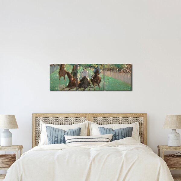 Obraz - Edouard Manet, At the Races, reprodukce (s hodinami) (90x30 cm)