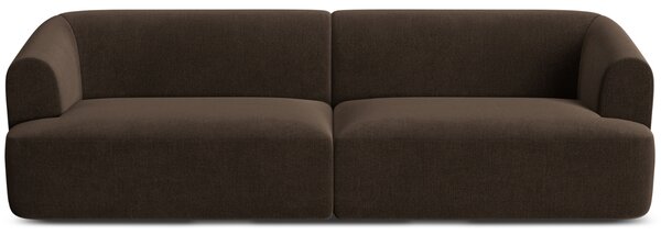 -25 % Dny MOMENTI– Cosmopolitan Design Tmavě hnědá sametová čtyřmístná pohovka Campi 255 cm