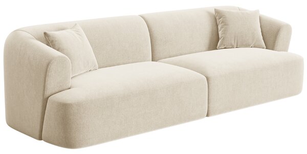 -25 % Dny MOMENTI– Cosmopolitan Design Světle béžová sametová čtyřmístná pohovka Campi 255 cm