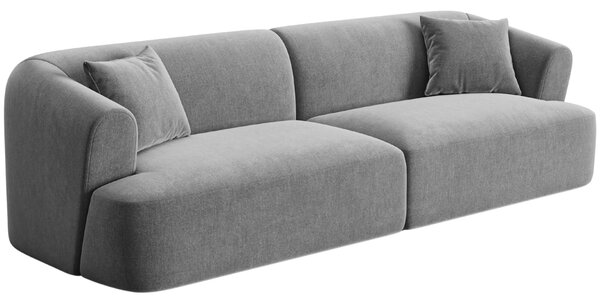 -25 % Dny MOMENTI– Cosmopolitan Design Šedá sametová čtyřmístná pohovka Campi 255 cm