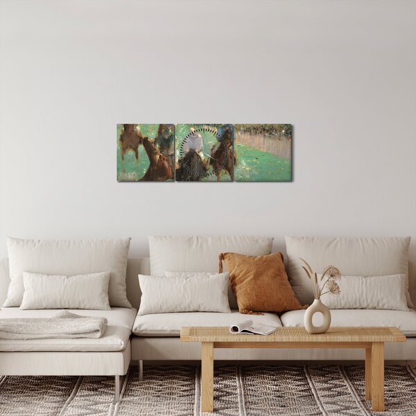 Obraz - Edouard Manet, At the Races, reprodukce (s hodinami) (90x30 cm)
