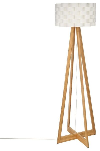 Bambusová stojací lampa - bílá, výška 150 cm