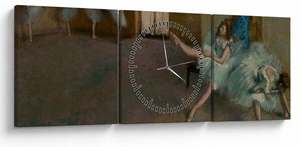 Obraz - Edgar Degas, Before the Ballet, reprodukce (s hodinami) (90x30 cm)
