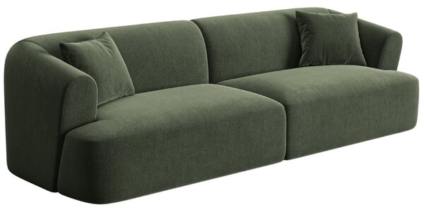-25 % Dny MOMENTI– Cosmopolitan Design Zelená sametová čtyřmístná pohovka Campi 255 cm