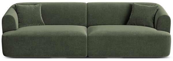 -25 % Dny MOMENTI– Cosmopolitan Design Zelená sametová čtyřmístná pohovka Campi 255 cm