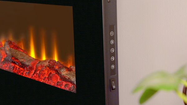 Sureflame WM-9331 Elektrický nástěnný krb s dálkovým ovládáním v černé barvě, 42 palců