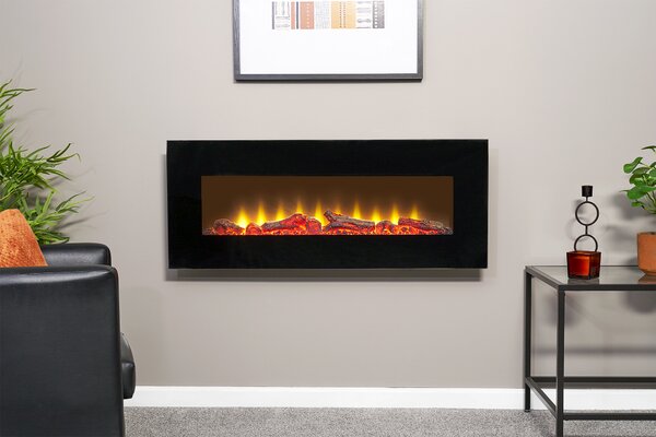 Sureflame WM-9331 Elektrický nástěnný krb s dálkovým ovládáním v černé barvě, 42 palců