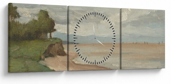 Obraz - Jean-Baptiste-Camille Corot, Beach Near Etretat, reprodukce (s hodinami) (90x30 cm)