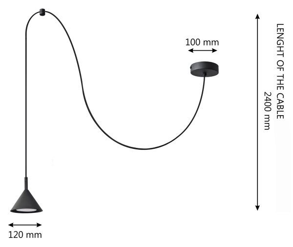 Lustr na lanku ETNA LONG 1xGX53/15W/230V černá