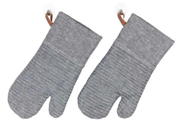 Kuchyňské chňapky ADA STRIPES, 2 ks, šedé, bavlněné, WENKO