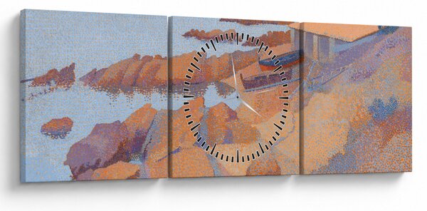 Obraz - Henri Edmond Cross, Calanque des Antibois, reprodukce (s hodinami) (90x30 cm)