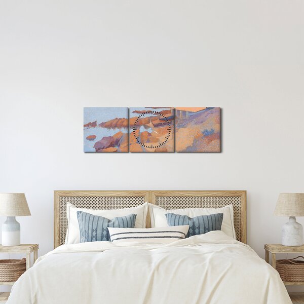 Obraz - Henri Edmond Cross, Calanque des Antibois, reprodukce (s hodinami) (90x30 cm)