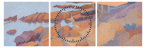 Obraz - Henri Edmond Cross, Calanque des Antibois, reprodukce (s hodinami) (90x30 cm)