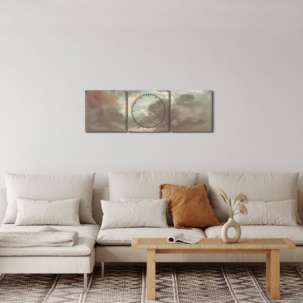 Obraz - John Constable, Cloud Study Stormy Sunset, reprodukce (s hodinami) (90x30 cm)