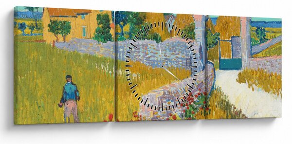 Obraz - Vincent van Gogh, Farmhouse in Provence, reprodukce (s hodinami) (90x30 cm)