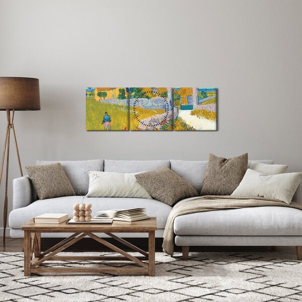 Obraz - Vincent van Gogh, Farmhouse in Provence, reprodukce (s hodinami) (90x30 cm)