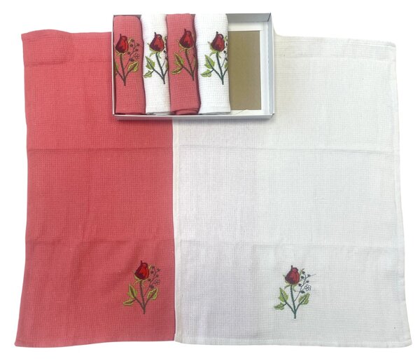 Utěrky na nádobí vaflové Rose 6ks 40x60cm TiaHome