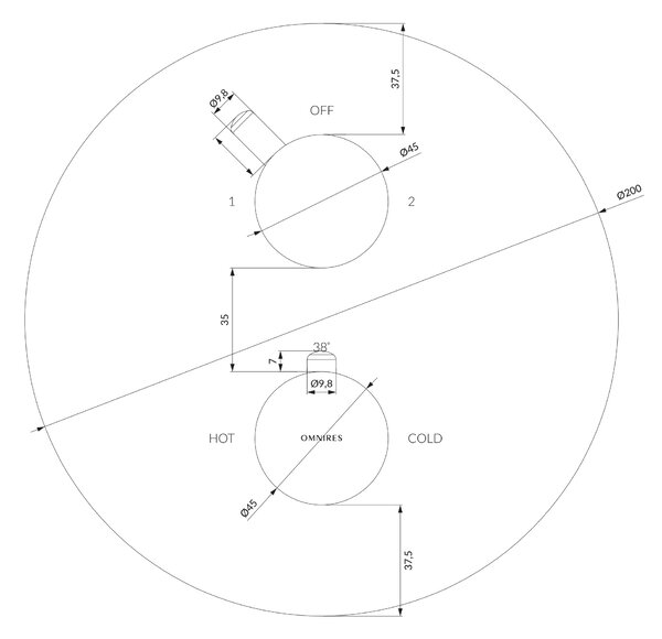 Omnires Y vanová baterie pod omítku s termostatem chrom Y1236ROCR