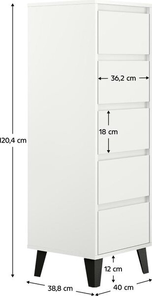 Kondela Zásuvková komoda Bogan 5S/40 - bílá
