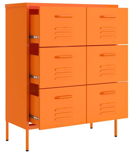 Zásuvková skříň oranžová 80 x 35 x 101,5 cm ocel 336147