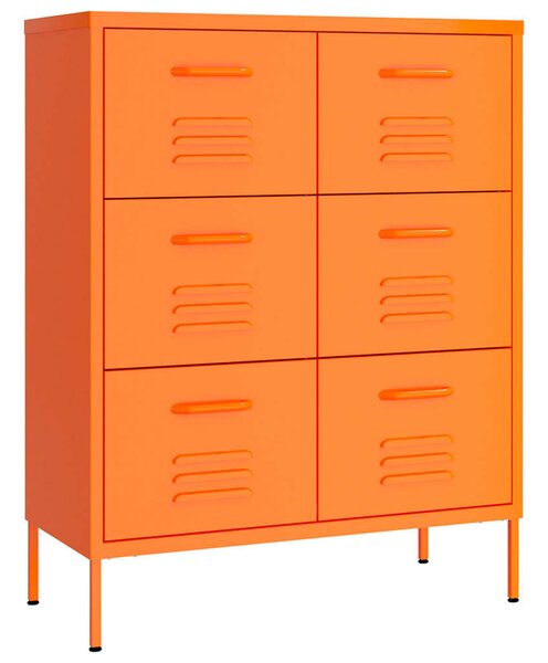 Zásuvková skříň oranžová 80 x 35 x 101,5 cm ocel 336147