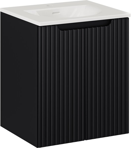 Sada skříňka Comad Nova Black NOVA BLACK D2 82-50-2D, umyvadlo Comad Sky 3 SKY 3 50CM DP (E-8099-3-50)
