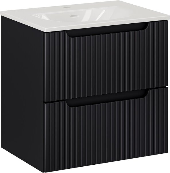 Sada skříňka Comad Nova Black NOVA BLACK D2 82-60-2S, umyvadlo Comad Sky 3 SKY 3 60CM DP (E-8099-3-60)