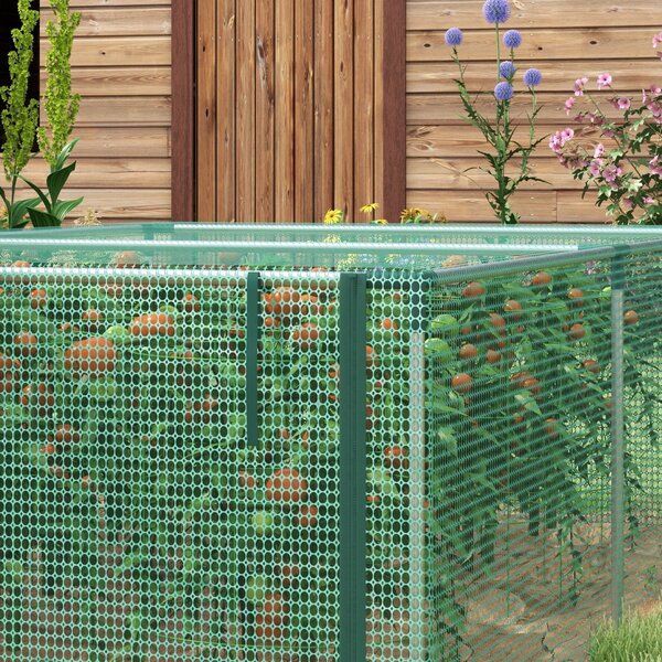 Zelený skleník Outsunny na rajčata s rolovacími dveřmi, HDPE, rozměry 125D x 248Š x 62,5V cm | Aosom