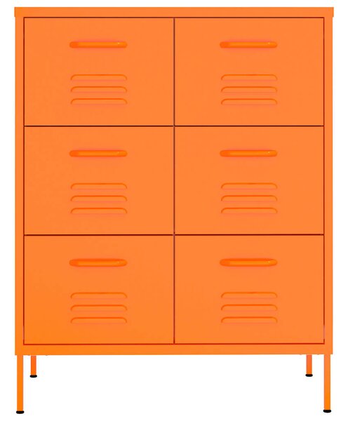 Zásuvková skříň oranžová 80 x 35 x 101,5 cm ocel 336147