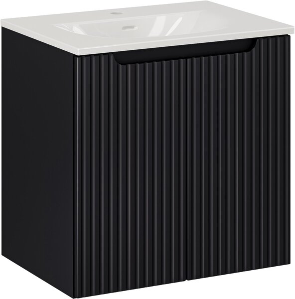Sada skříňka Comad Nova Black NOVA BLACK D2 82-60-2D, umyvadlo Comad Sky 3 SKY 3 60CM DP (E-8099-3-60)