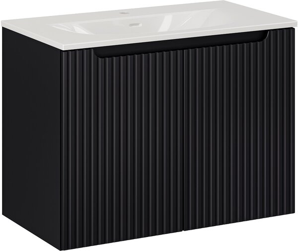Sada skříňka Comad Nova Black NOVA BLACK D2 82-80-2D, umyvadlo Comad Sky 3 SKY 3 80CM DP (E-8099-3-80)