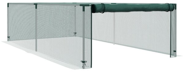 Zelený skleník Outsunny na rajčata s rolovacími dveřmi, HDPE, rozměry 125D x 248Š x 62,5V cm | Aosom