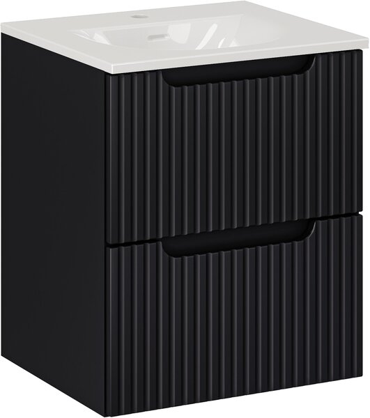 Sada skříňka Comad Nova Black NOVA BLACK D2 82-50-2S, umyvadlo Comad Sky 3 SKY 3 50CM DP (E-8099-3-50)
