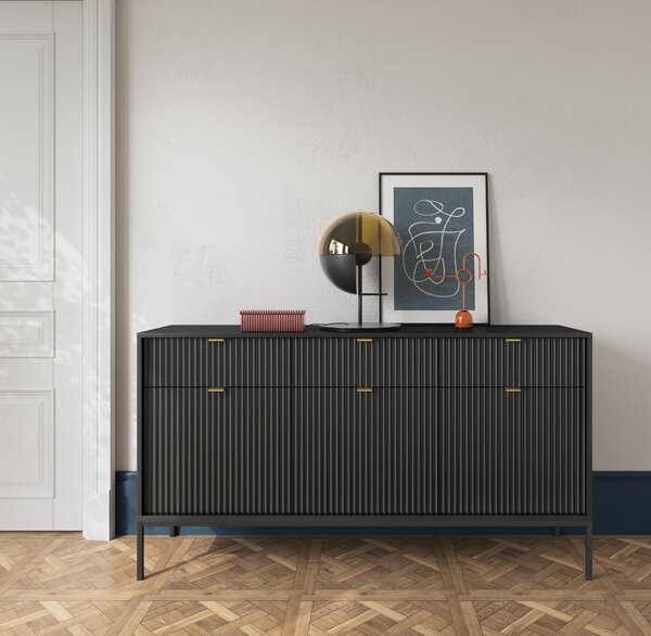 Komoda - černá barva, 154 x 83 x 39 cm
