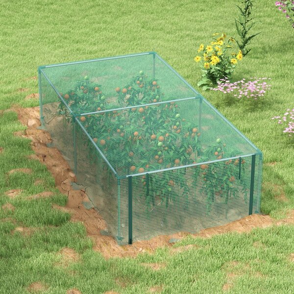 Zelený skleník Outsunny na rajčata s rolovacími dveřmi, HDPE, rozměry 125D x 248Š x 62,5V cm | Aosom