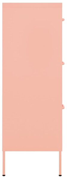 Zásuvková skříň růžová 80 x 35 x 101,5 cm ocel 336148