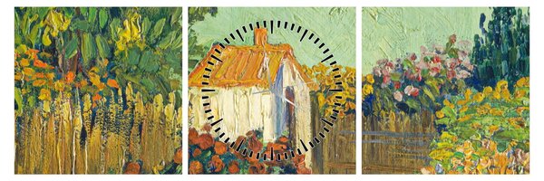 Obraz - Imitator of Vincent van Gogh, Landscape, reprodukce (s hodinami) (90x30 cm)