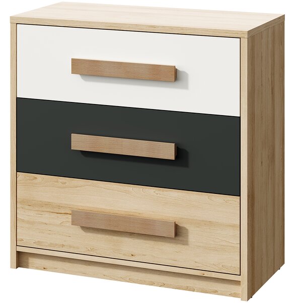 Nabbi Zásuvková komoda Aurin CH-850-3DR - pískový artisan/bílá/antracit