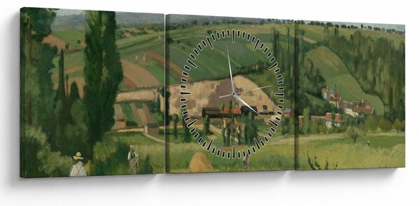 Obraz - Camille Pissarro, Landscape at Les Pâtis, Pontoise, reprodukce (s hodinami) (90x30 cm)