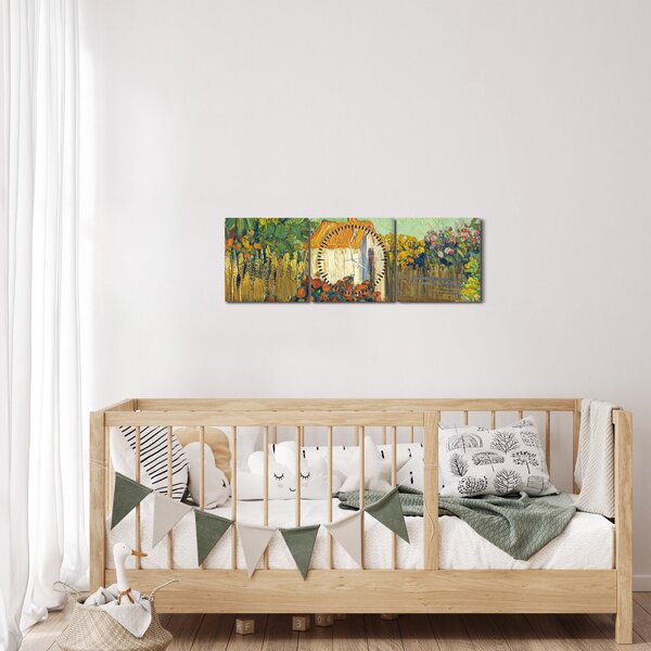 Obraz - Imitator of Vincent van Gogh, Landscape, reprodukce (s hodinami) (90x30 cm)