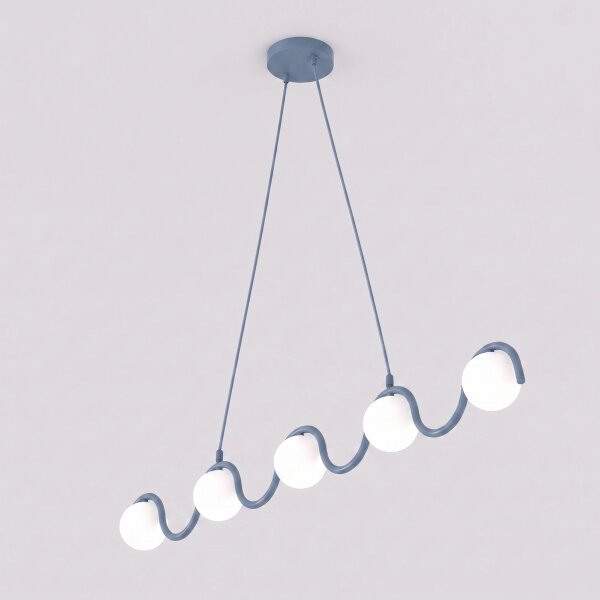 Lustr na lanku SINUS 5xG9/8W/230V modrá